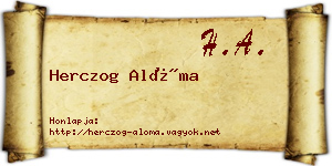 Herczog Alóma névjegykártya